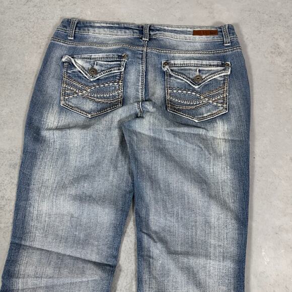 L.e.i. Ashley Low Rise Slim Boot Jeans Medium Wash Faded - Size: 9 - Picture 8 of 10